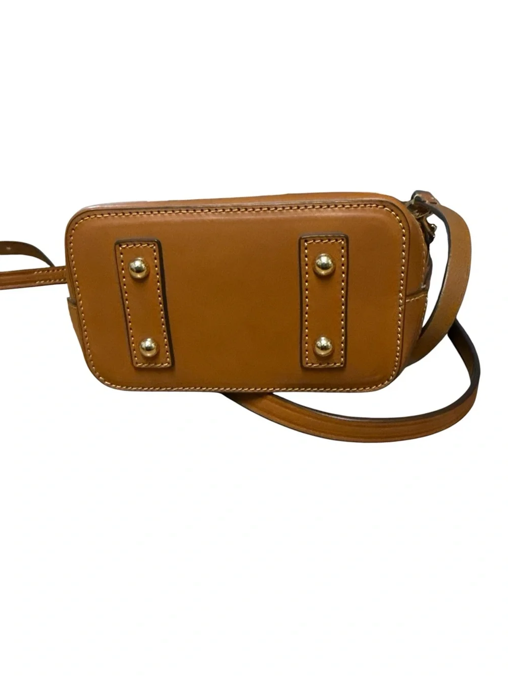 Dooney & Bourke Cognac Brown Woven Leather Crossbody - Picture 8 of 9